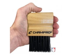 Wooden Umpire Plate Brush -Umpattire A040P Champro Wooden Umpire Plate Brush in hand 2