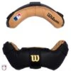 Wilson MLB Two Tone Umpire Mask Replacement Pads - Black And Tan -Umpattire A3816 BK TN WILSON MLB TWO TONE UMPIRE MASK REPLACEMENT PADS BLACK AND TAN FRONT