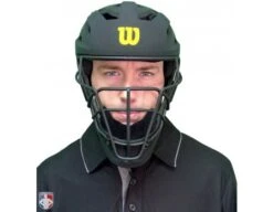 Wilson MLB Pro Stock Titanium Umpire Helmet -Umpattire A5800 Wilson Pro Stock Titanium Umpire Helmet Worn Front View