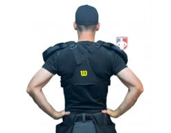 Wilson MLB West Vest Pro Gold 2 Air Management Umpire Chest Protector -Umpattire B7204 Wilson MLB West Vest Pro Gold 2 Air Management Umpire Chest Protector worn back