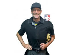 Wilson MLB West Vest Pro Gold 2 Air Management Umpire Chest Protector -Umpattire B7204 Wilson MLB West Vest Pro Gold 2 Air Management Umpire Chest Protector worn front shirt