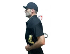 Wilson MLB West Vest Pro Gold 2 Air Management Umpire Chest Protector -Umpattire B7204 Wilson MLB West Vest Pro Gold 2 Air Management Umpire Chest Protector worn side shirt