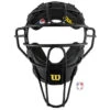 Wilson MLB Black Dyna-Lite Aluminum Umpire Mask With Black Wrap Around -Umpattire B7209 AL BK BK Wilson MLB Black Dyna Lite Aluminum Umpire Mask with Black Wrap Around default
