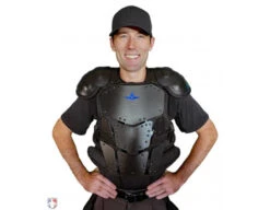 All-Star Cobalt Umpire Chest Protector -Umpattire CPU5000 All Star Cobalt Umpire Chest Protector Worn Front View