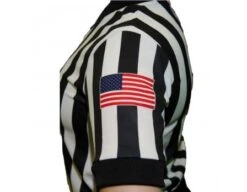 Smitty Dye Sublimated Women's 1" Stripe V-Neck Referee Shirt With USA FLAG -Umpattire Dye sub USA211 Flag