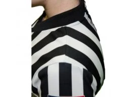 Smitty Dye Sublimated Women's 1" Stripe V-Neck Referee Shirt With USA FLAG -Umpattire Dye sub USA211 Shoulder
