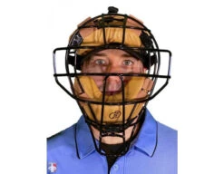 Force3 Defender Umpire Mask With Tan -Umpattire F3 DEF BK TN Force3 Defender Umpire Mask with Tan Worn Front View 1