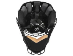 Force3 Black Defender XS3 Hockey Style Umpire Helmet -Umpattire F3 XS3 BK Force3 Black Defender XS3 Hockey Style Umpire Helmet rear
