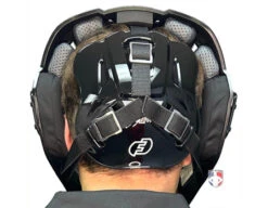 Force3 Black Defender XS3 Hockey Style Umpire Helmet -Umpattire F3 XS3 BK Force3 Black Defender XS3 Hockey Style Umpire Helmet worn back