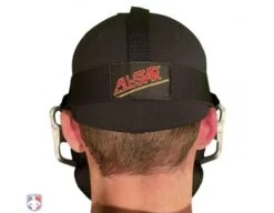 All-Star Silver Magnesium Umpire Mask With Black LUC 16 All-Star Silver Magnesium Umpire Mask With Black LUC -Umpattire FM4000MAG UMP SV BK All Star Magnesium Umpire Mask with Black LUC Worn Back View