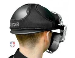 All-Star Delta Flex Umpire Mask Replacement Harness -Umpattire FMHPRO SBK All Star Delta Flex Umpire Mask Replacement Harness angle with skull cap