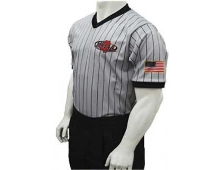 Mississippi (MHSAA) Men's Body Flex Grey V-Neck Referee Shirt 3 Mississippi (MHSAA) Men's Body Flex Grey V-Neck Referee Shirt