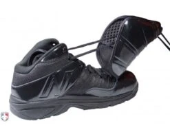 New Balance V3 All-Black Mid-Cut Umpire Plate Shoes -Umpattire MU460XB3 New Balance V3 All Black Mid Cut Umpire Plate Shoes Inside Side View with Plate Up