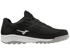 Mizuno Ambition 3 All-Surface Black & White Low-Cut Field Shoes 10 Mizuno Ambition 3 All-Surface Black & White Low-Cut Field Shoes -Umpattire MZ AB3L BW Mizuno Ambition 3 All Surface Black White Low Cut Shoes side 1