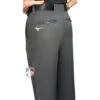 Mizuno Charcoal Grey Flat Front Umpire Base Pants With Expander Waistband 2 Mizuno Charcoal Grey Flat Front Umpire Base Pants With Expander Waistband -Umpattire MZ127 CH Mizuno Charcoal Grey Umpire Base Pants back 1