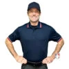 Mizuno Performance Short Sleeve Traditional Umpire Shirt - Navy -Umpattire MZ351 NY Mizuno Short Sleeve Umpire Shirt Navy Front