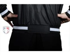 Smitty Collegiate Style Basketball Referee Jacket - Black With White Trim -Umpattire S227B BackBottomElastic