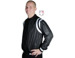 Smitty Collegiate Style Basketball Referee Jacket - Black With White Trim -Umpattire S227B LeftSide
