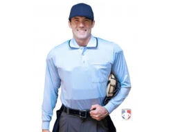 Smitty Long Sleeve Body Flex Umpire Shirt - Powder Blue 5 Smitty Long Sleeve Body Flex Umpire Shirt - Powder Blue -Umpattire S308 PB Smitty Long Sleeve Body Flex Umpire Shirt Powder Blue CP Worn