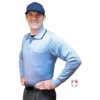 Smitty Long Sleeve Body Flex Umpire Shirt - Powder Blue 1 Smitty Long Sleeve Body Flex Umpire Shirt - Powder Blue -Umpattire S308 PB Smitty Long Sleeve Body Flex Umpire Shirt Powder Blue Worn 1