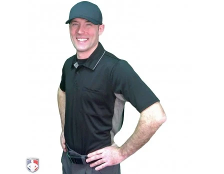 Smitty V2 Major League Replica Umpire Shirt - Black With Charcoal Grey 4 Smitty V2 Major League Replica Umpire Shirt - Black With Charcoal Grey - Image 2