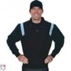 Smitty Traditional Half-Zip Umpire Jacket - Black And Powder Blue 1 Smitty Traditional Half-Zip Umpire Jacket - Black And Powder Blue -Umpattire S320 BK PB Smitty Traiditonal Half Zip Umpire Jacket Black with Polo Blue Front View