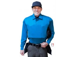 Smitty NCAA Softball Long Sleeve Body Flex Men's Umpire Shirt - Bright Blue 7 Smitty NCAA Softball Long Sleeve Body Flex Men's Umpire Shirt - Bright Blue -Umpattire S347 BB Smitty NCAA Softball Long Sleeve Body Flex Mens Umpire Shirt Bright Blue front plate