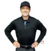 Smitty V3 Major League Replica Long Sleeve Umpire Shirt - Black With Sky Blue 2 Smitty V3 Major League Replica Long Sleeve Umpire Shirt - Black With Sky Blue -Umpattire S350 BK Smitty V3 Major League Replica Long Sleeve Umpire Shirt Black with Sky Blue default