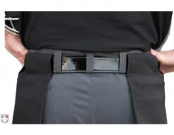 Smitty Performance Poly Spandex Charcoal Grey Plate Umpire Pants -Umpattire S392 SMITTY PERFORMANCE POLY SPANDEX CHARCOAL GREY PLATE UMPIRE PANTS BACK CLOSE UP 2