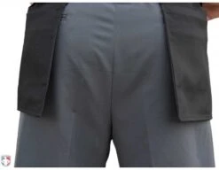 Smitty Performance Poly Spandex Charcoal Grey Plate Umpire Pants -Umpattire S392 SMITTY PERFORMANCE POLY SPANDEX CHARCOAL GREY PLATE UMPIRE PANTS BACK CLOSE UP