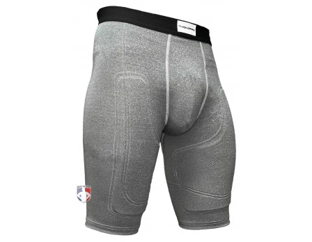ThighPro Protective Umpire Compression Shorts - Gray 3 ThighPro Protective Umpire Compression Shorts - Gray