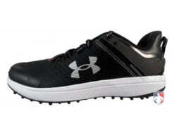Umpattire -Umpattire UA YT Under Armour Yard Turf Black White Field Shoes Charged Side Profile wm 1