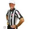 Smitty CFO College 2" "Body Flex" Short Sleeve Football Referee Shirt -Umpattire USA115CFO FLEX R Smitty CFO 2 Stripe Body Flex Football Referee Shirt Worn Front Angled View 3