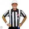 Smitty 2" Stripe Body Flex Short Sleeve Football Referee Shirt With Position Placket 1 Smitty 2" Stripe Body Flex Short Sleeve Football Referee Shirt With Position Placket -Umpattire USA117X FLEX R Smitty 2 Stripe Body Flex Football Referee Shirt Worn Front View 1