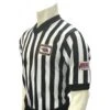 Nebraska (NSAA-NHSOA) 1" Stripe Body Flex Men's V-Neck Referee Shirt With NHSOA Logo -Umpattire USA200NE NHS 2
