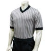 Smitty Body Flex Grey V-Neck Referee Shirt With Black Pinstripes 2 Smitty Body Flex Grey V-Neck Referee Shirt With Black Pinstripes -Umpattire USA205 FLEX NF