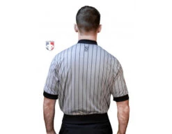 Smitty Dye Sublimated Grey V-Neck Referee Shirt With Black Pinstripes And USA FLAG 7 Smitty Dye Sublimated Grey V-Neck Referee Shirt With Black Pinstripes And USA FLAG -Umpattire USA205 Smitty Dye Sublimated Grey V Neck Referee Shirt with Black Pinstripes and USA FLAG reverse