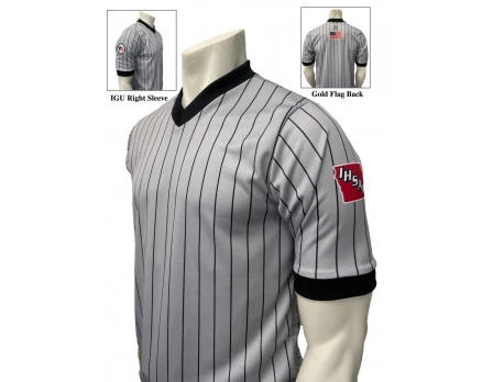 Iowa (IHSAA) And Iowa Girls (IGHSAU) Dual Logo Grey V-Neck Short Sleeve Referee Shirt 3 Iowa (IHSAA) And Iowa Girls (IGHSAU) Dual Logo Grey V-Neck Short Sleeve Referee Shirt