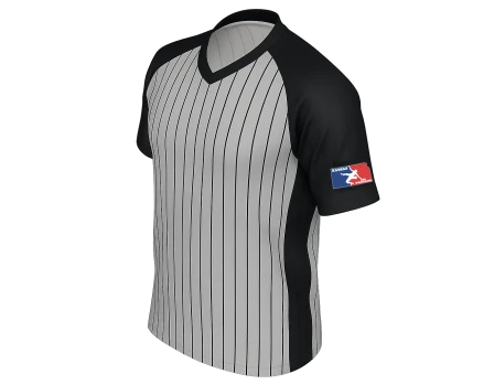 Minnesota (MSHSL) Men's Body Flex Grey & Black V-Neck Referee Shirt 3 Minnesota (MSHSL) Men's Body Flex Grey & Black V-Neck Referee Shirt
