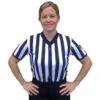 Smitty Women's 1" Stripe Body Flex V-Neck Referee Shirt With USA Flag 1 Smitty Women's 1" Stripe Body Flex V-Neck Referee Shirt With USA Flag -Umpattire USA211 FLEX Smitty Women s 1 Stripe Body Flex V Neck Referee Shirt with USA Flag