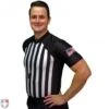 Smitty NCAA Body Flex Basketball Referee Shirt 1 Smitty NCAA Body Flex Basketball Referee Shirt -Umpattire USA216 FLEX Smitty NCAA Basketball Referee Shirt Front Angled View