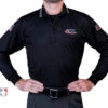 Illinois (IHSA) Long Sleeve Umpire Shirt - Black 1 Illinois (IHSA) Long Sleeve Umpire Shirt - Black -Umpattire USA301ILL BK Illinois IHSA Long Sleeve Umpire Shirt Black front