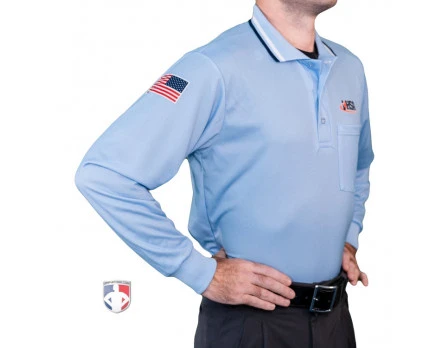 Illinois (IHSA) Long Sleeve Umpire Shirt - Powder Blue 5 Illinois (IHSA) Long Sleeve Umpire Shirt - Powder Blue - Image 3