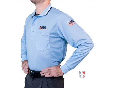 Illinois (IHSA) Long Sleeve Umpire Shirt - Powder Blue 4 Illinois (IHSA) Long Sleeve Umpire Shirt - Powder Blue - Image 2