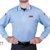 Illinois (IHSA) Long Sleeve Umpire Shirt - Powder Blue 1 Illinois (IHSA) Long Sleeve Umpire Shirt - Powder Blue -Umpattire USA301ILL PB Illinois IHSA Long Sleeve Umpire Shirt Powder Blue front