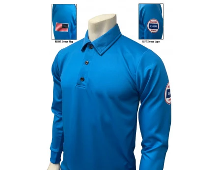 Kansas (KSHSAA) Men's Short Sleeve Volleyball Referee Shirt - Bright Blue 4 Kansas (KSHSAA) Men's Short Sleeve Volleyball Referee Shirt - Bright Blue - Image 2