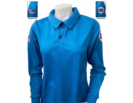 Kansas (KSHSAA) Women's Long Sleeve Volleyball Referee Shirt - Bright Blue 4 Kansas (KSHSAA) Women's Long Sleeve Volleyball Referee Shirt - Bright Blue - Image 2