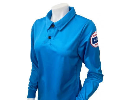 Kansas (KSHSAA) Women's Long Sleeve Volleyball Referee Shirt - Bright Blue 3 Kansas (KSHSAA) Women's Long Sleeve Volleyball Referee Shirt - Bright Blue