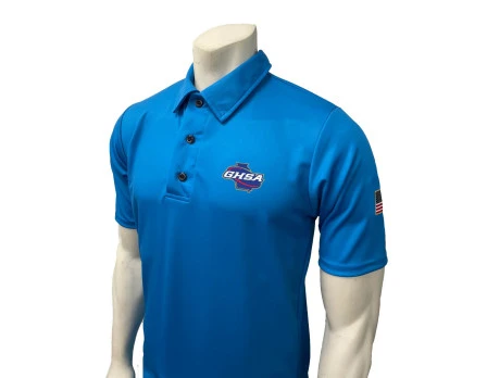 Georgia (GHSA) Men's Short Sleeve Volleyball Referee Shirt - Bright Blue 3 Georgia (GHSA) Men's Short Sleeve Volleyball Referee Shirt - Bright Blue
