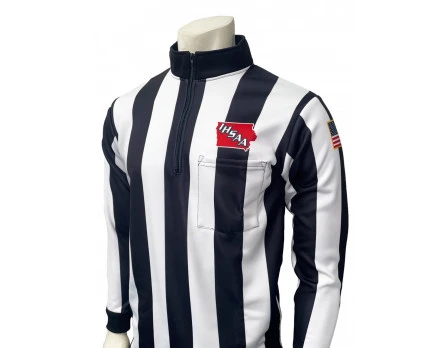 Iowa (IHSAA) 2 1/4" Stripe Foul Weather Football Referee Shirt 3 Iowa (IHSAA) 2 1/4" Stripe Foul Weather Football Referee Shirt